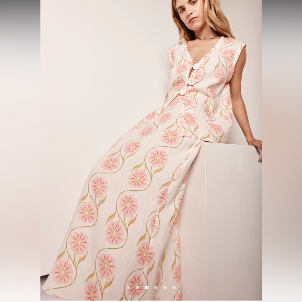 VRG Girl Lorena 100% linen set in Bloom
